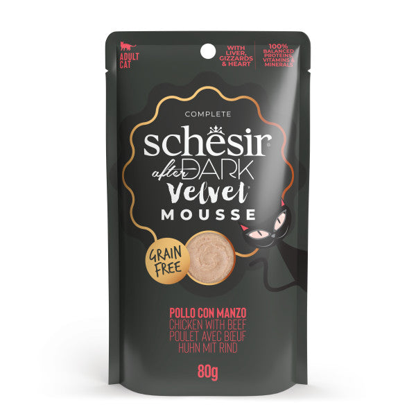 Schesir after dark Pollo con manzo in mousse 80g in busta.