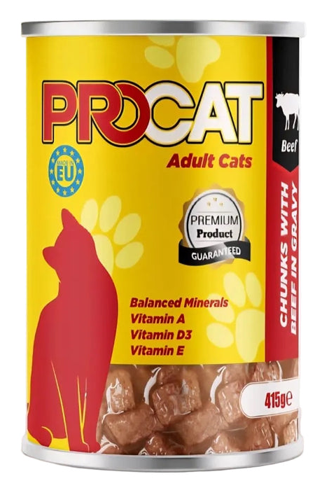 Pro Cat Wet Food For Adult Cat Beef 415G