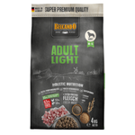 Belcando Adult Light dog food packaging on a black background