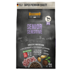 Belcando senior sensitive dog food package on a gray background