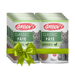 Buy 9 Get 1 Free Groovy Wet Food For Cats Classic pate Chicken 400g
