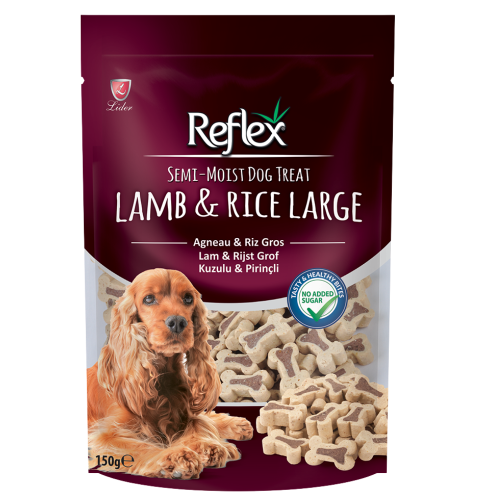 Reflex Semi - Moist Lamb & Rice Large Dog Treat 150 g
