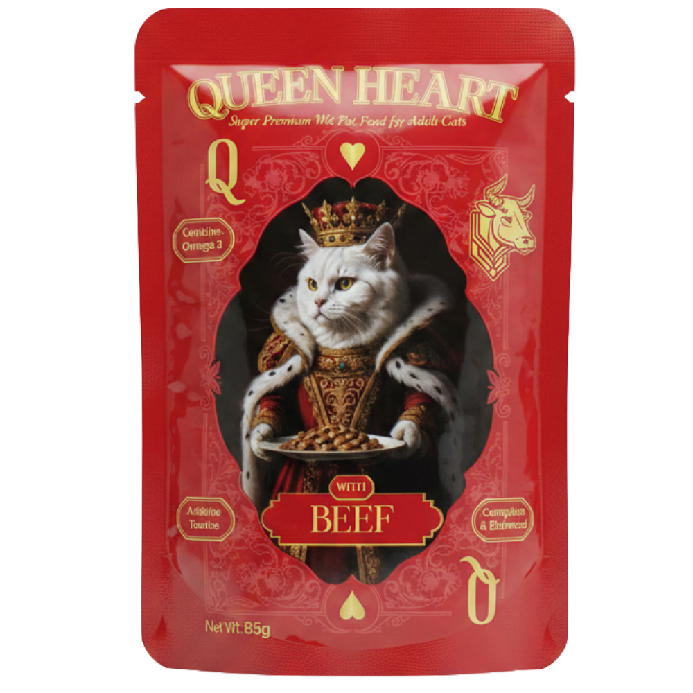 Queen Heart Super premium Wet Food For Adult Cat With Beef 85 g
