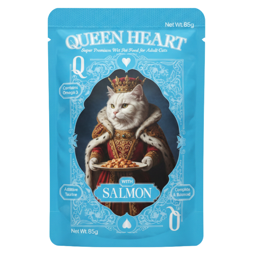 Queen Heart Super premium Wet Food For Adult Cat With Salmon 85 g