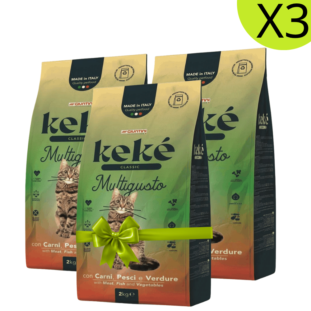 BUY 2 + GET 1 FREE Keke Classic Multigusto With Meat And Fish For Adult Cats 2 Kg Petfast.shop Keke Bundles Cat Dry Food Exclude Food petfast.shop EgyptDefault Title 850.00