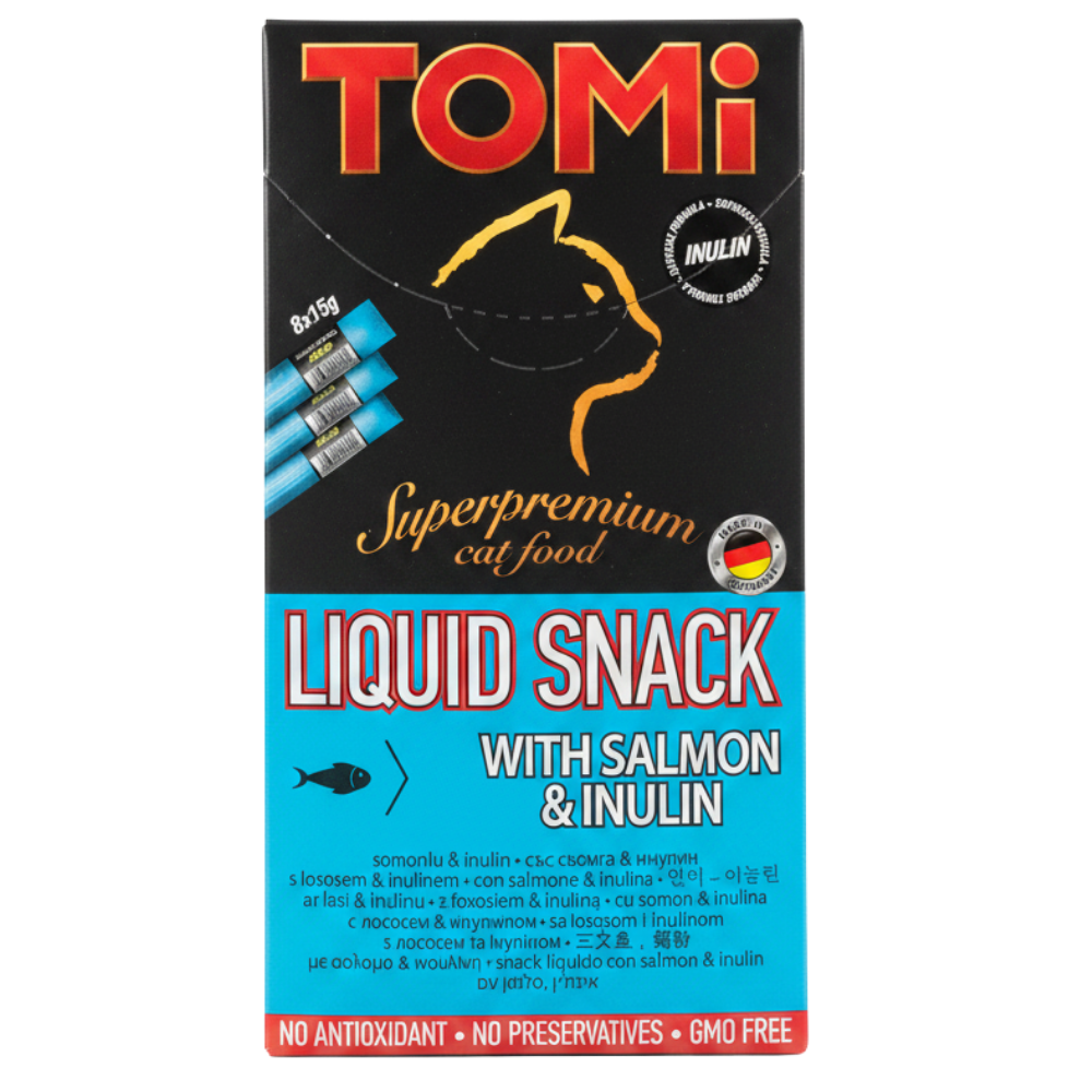 Tomi Super premium Cat Food Liquid Snack With Salmon & Inulin 8 * 15 g