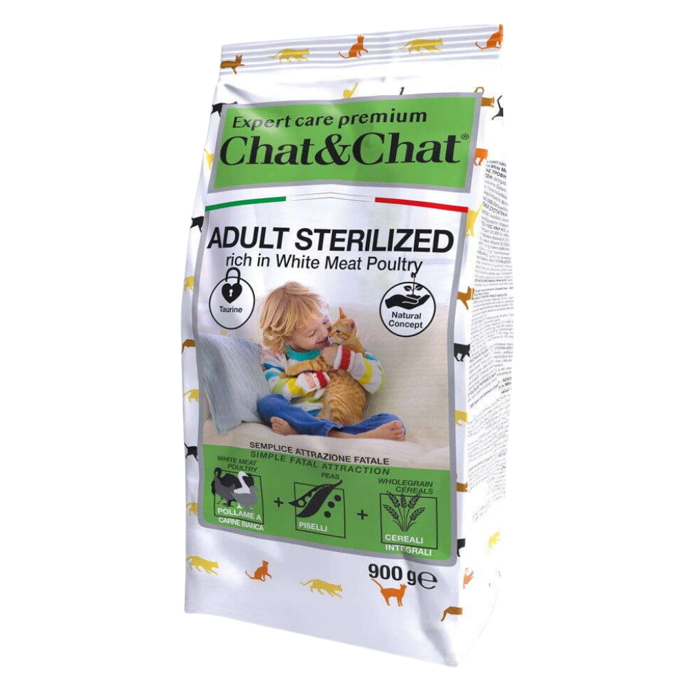 Chat&Chat Care Adult Sterilised Cat Dry Food 900g.