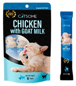 CATSOME Creamy Cat Stick For Kitten Chicken with Goat Milk 75g (5 sticks/pack).