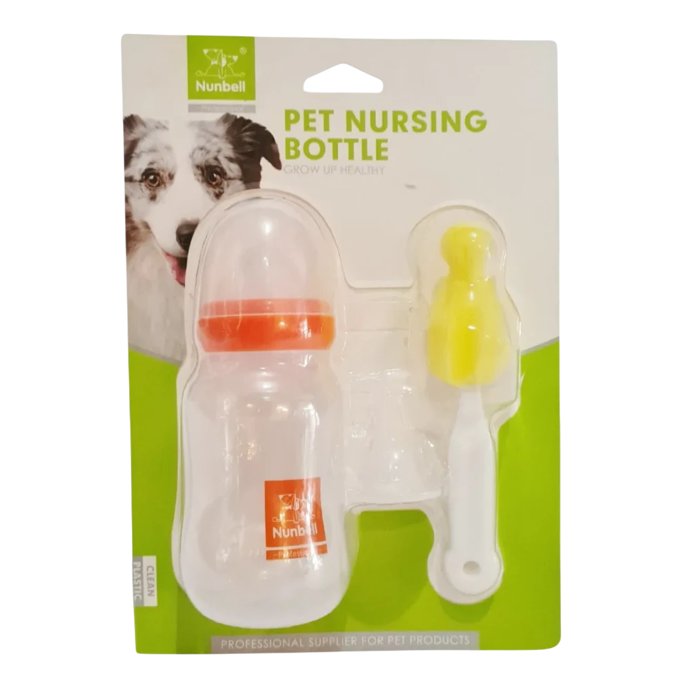 Nunbell pet nursing bottle with brush on packaging