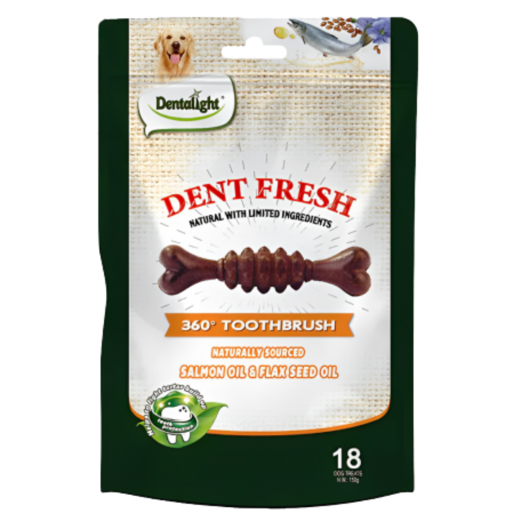 Dentalight Dent Fresh Dog Treat with Salmon Oil & Flax Seed Oil 18 Pieces Petfast.shop Dentalight Chewy Treat Dental Treat Dog Exclusive Treats petfast.shop Egypt PDE5950S Default Title 395.00