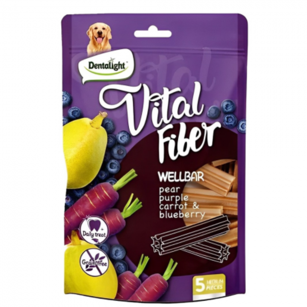 Dentalight Vital Fiber Pear Purple Carrot & Blueberry 5 Medium Pieces Petfast.shop Dentalight Chewy Treat Dental Treat Dog Exclusive Treats petfast.shop Egypt PDE5944S Brush 250.00