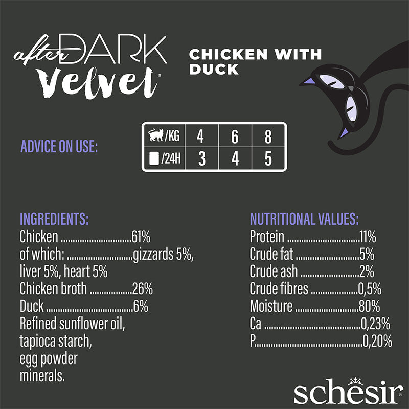 Schesir after dark Pollo con anatra in mousse 80g in busta.