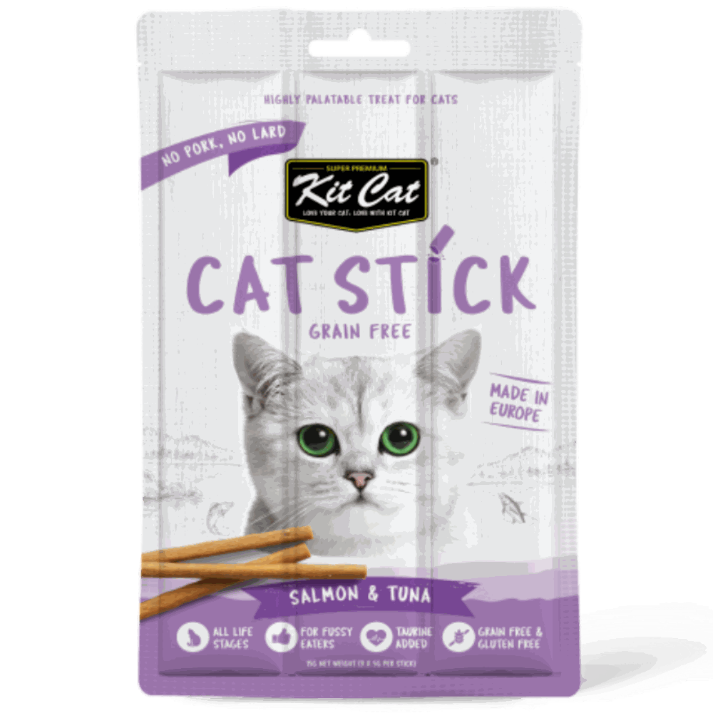 Kit Cat Grain Free Cat Stick Salmon & Tuna 3 Sticks 15g Petfast.shop