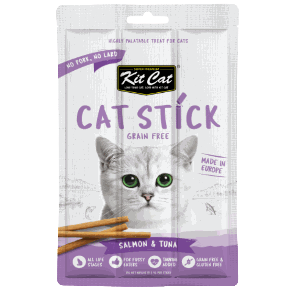 Kit Cat Grain Free Cat Stick Salmon & Tuna 3 Sticks 15g Petfast.shop