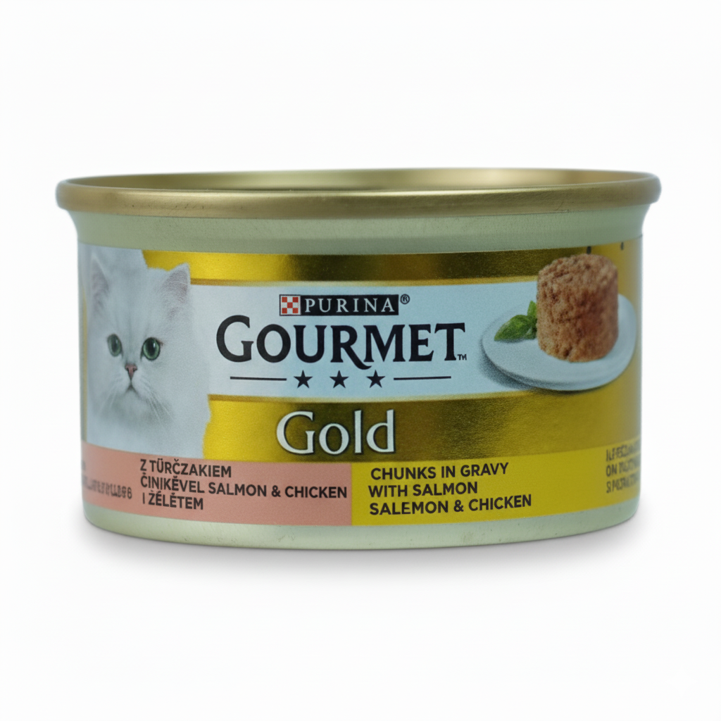 GOURMET PURINA GOLD WITH SALMON and CHICKEN 85 GR.