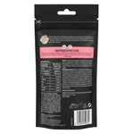 Black package with nutritional information on a white background