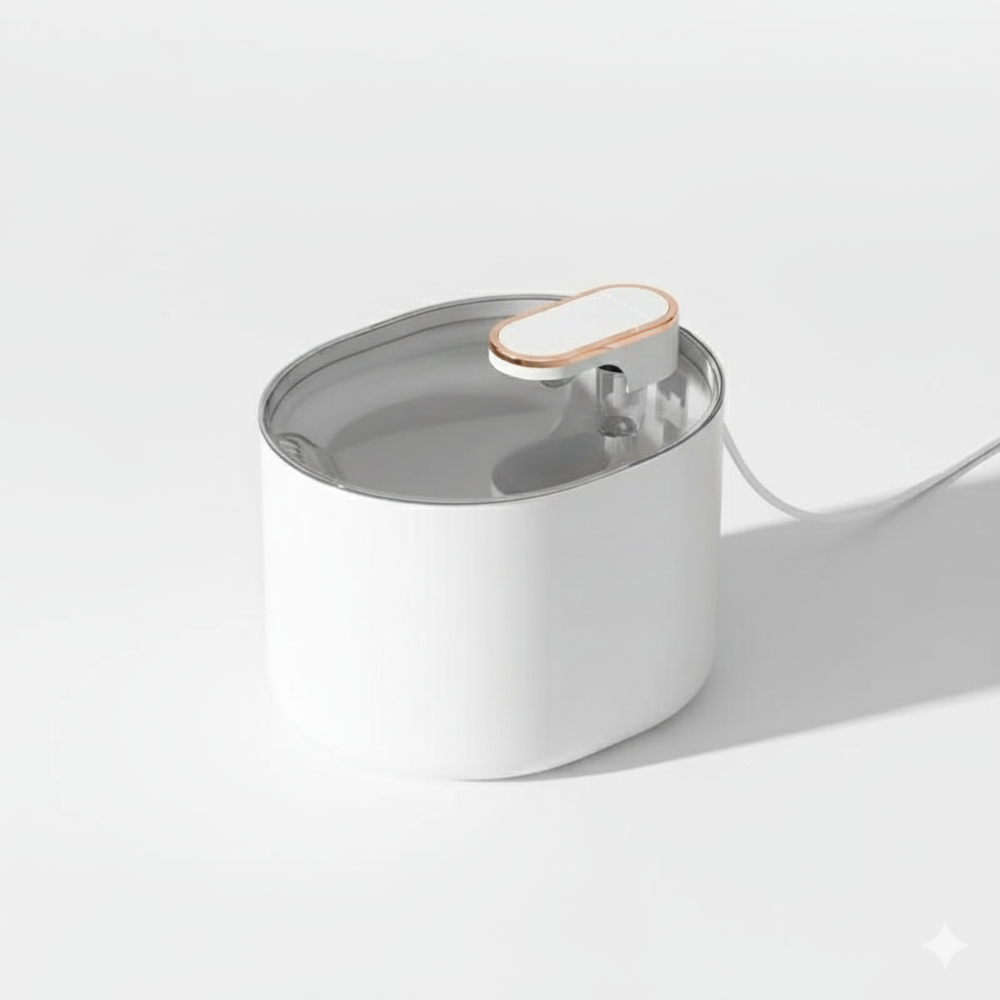 White container with a gray lid on a light gray background