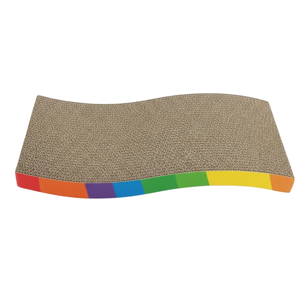 1pc Corrugated Cardboard Cat Scratching Post - Rainbow Color.