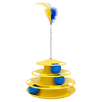 Tumbler Wheel Cat Toy 3 Floor with feather.