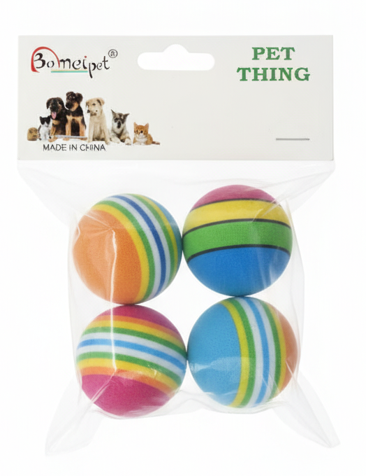 4 Rainbow Ball Toy for cats.