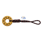 Dog Chew Toy - Rubber Tire & Rope - Tug of War Game.