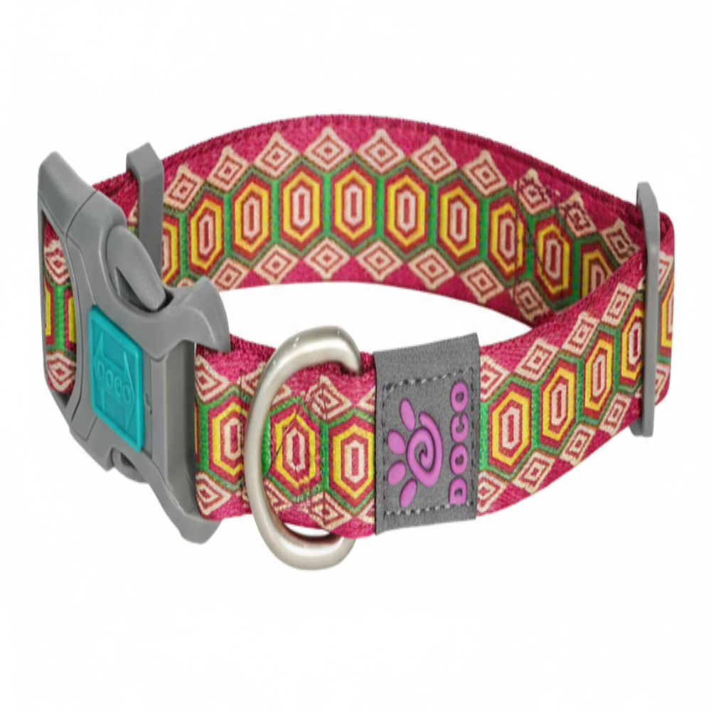 Dog collar with geometric pattern on a white background