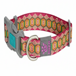 Dog collar with geometric pattern on a white background