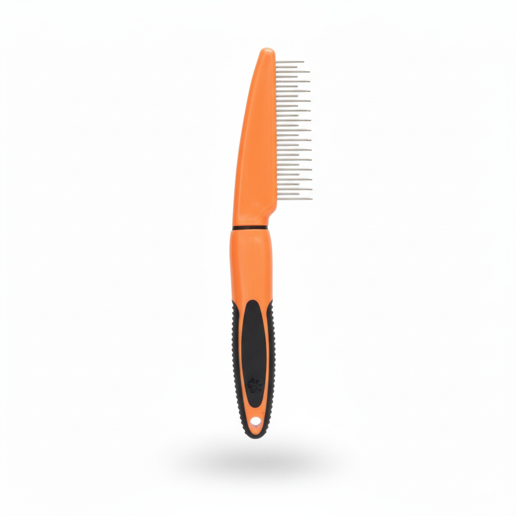 Naomi Pet Grooming Rake Comb Black And Orange.