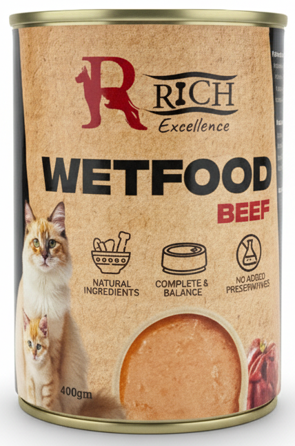 Rich Excellence Cat Wet Food Beef Can 400g