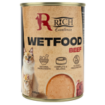 Can of Rich Excellence Wetfood Beef for cats on a white background