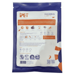 Back view of a iPet product packaging with text and logos.