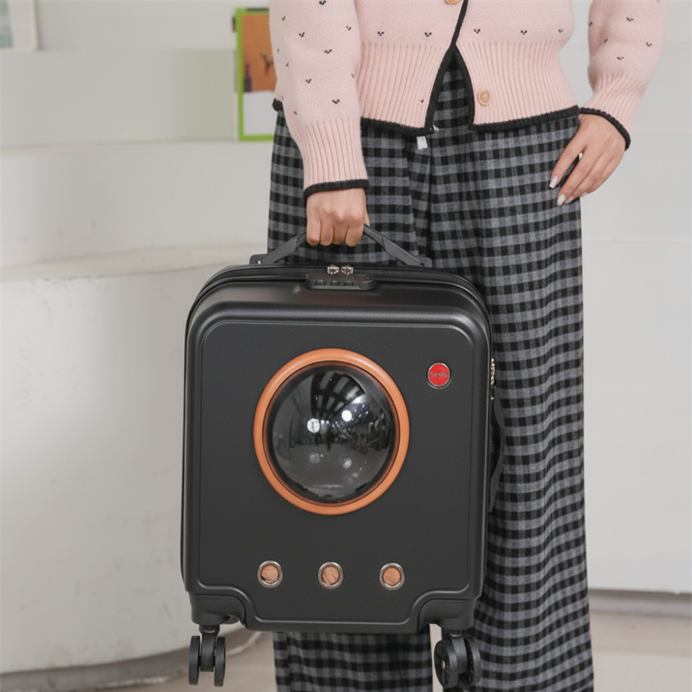Dog Carriers with Wheels and Handle up to 10 kg Black.