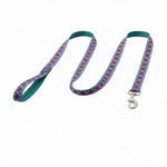 Dog leash with floral pattern on a white background