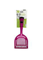 Pink pet cleaning tool with packaging on a white background