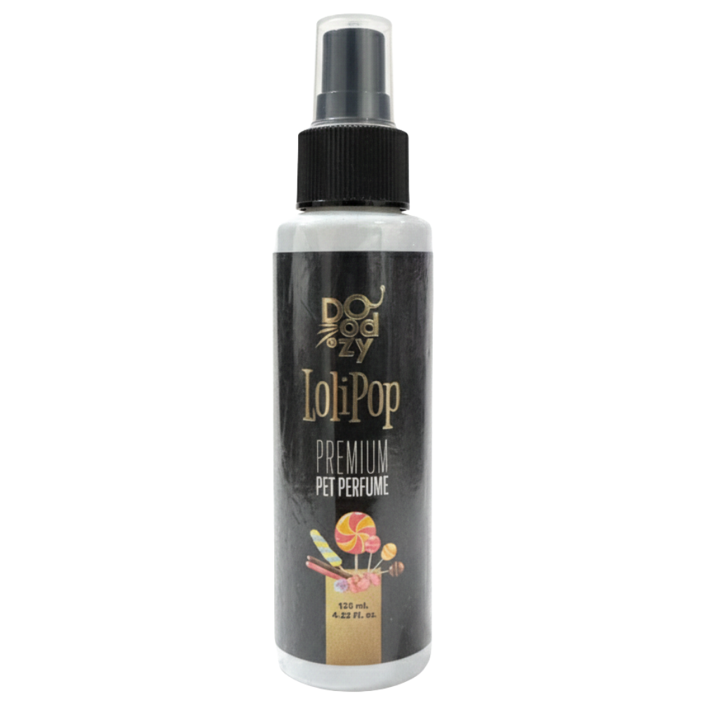 LoliPop premium pet perfume bottle on a white background
