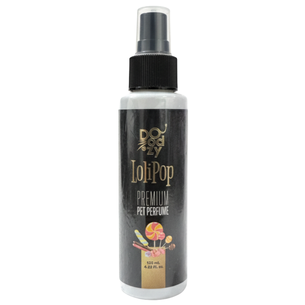 LoliPop premium pet perfume bottle on a white background