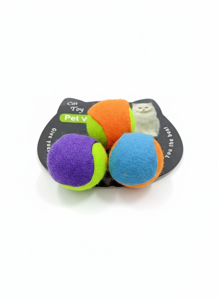 CAT TOY 3 BALLS TENNIS S.