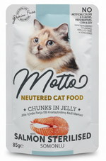Motto Pouch Neutered Cat Food Salmon Sterilised 85g.