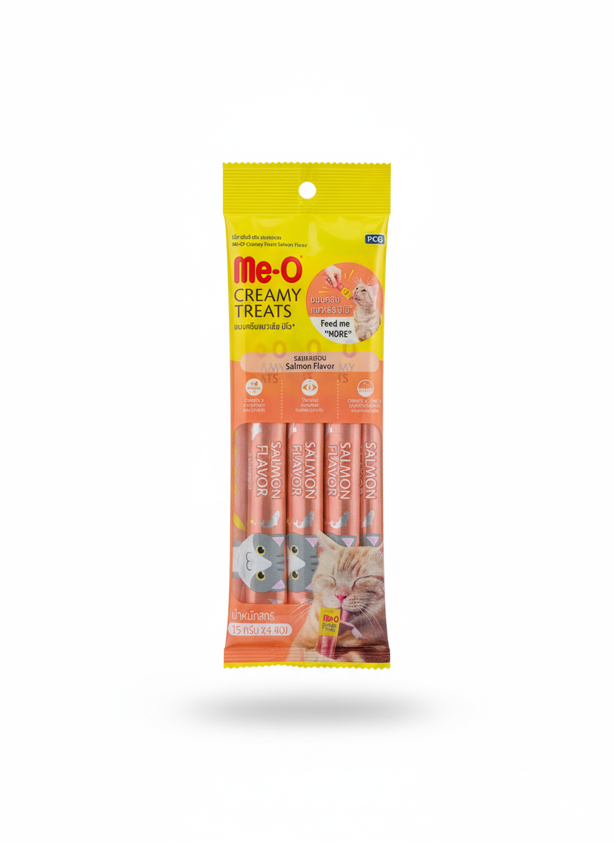 Me-o creamy treats salmon flavor for cats 4*15g.