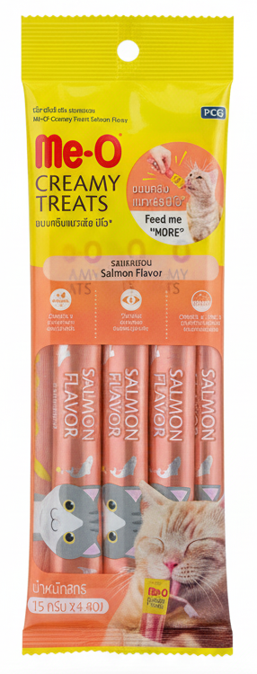 Me-o creamy treats salmon flavor for cats 4*15g.