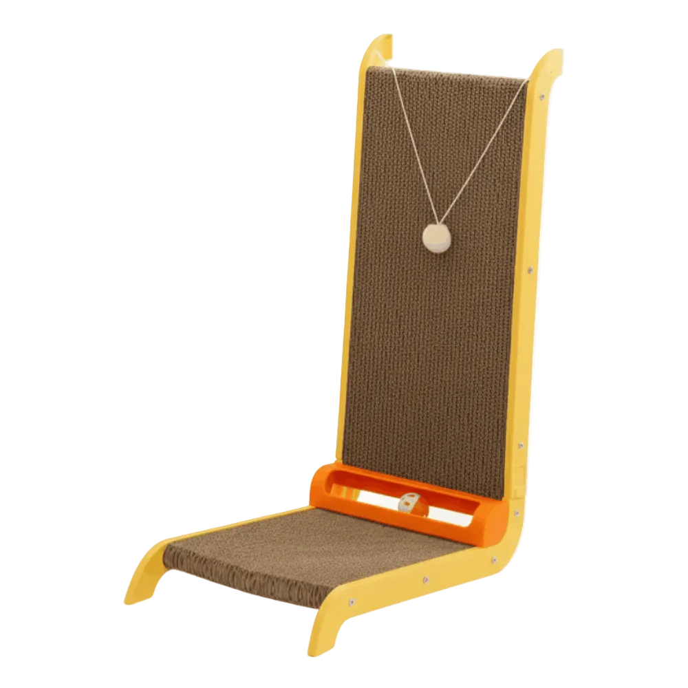 Jewelry display stand with brown textured surface and orange base on a white background