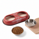 Stainless Steel Double Small Dog and Cat Food Bowl 40CM.
