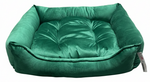 Green pet bed on a white background