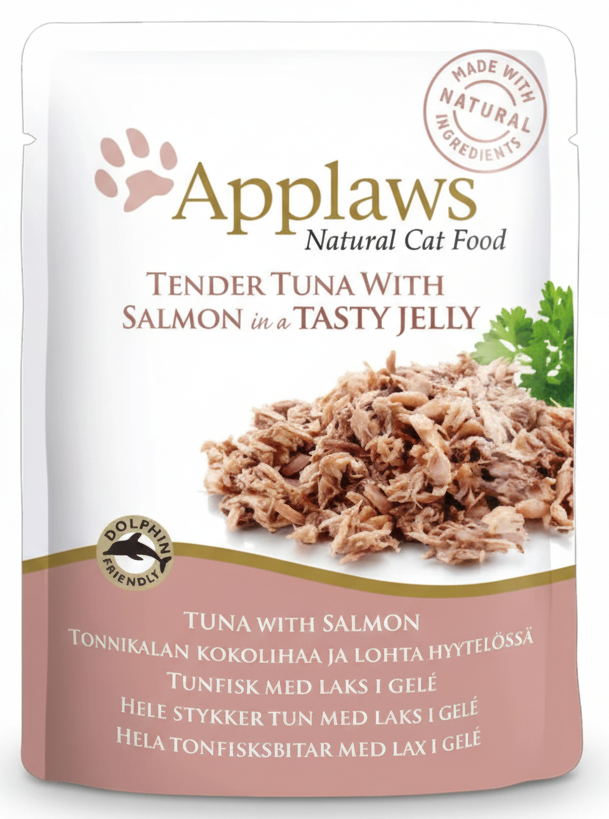 Applaws Natural Tuna with Salmon in Tasty Jelly Wet Cat Food Pouch -70g.