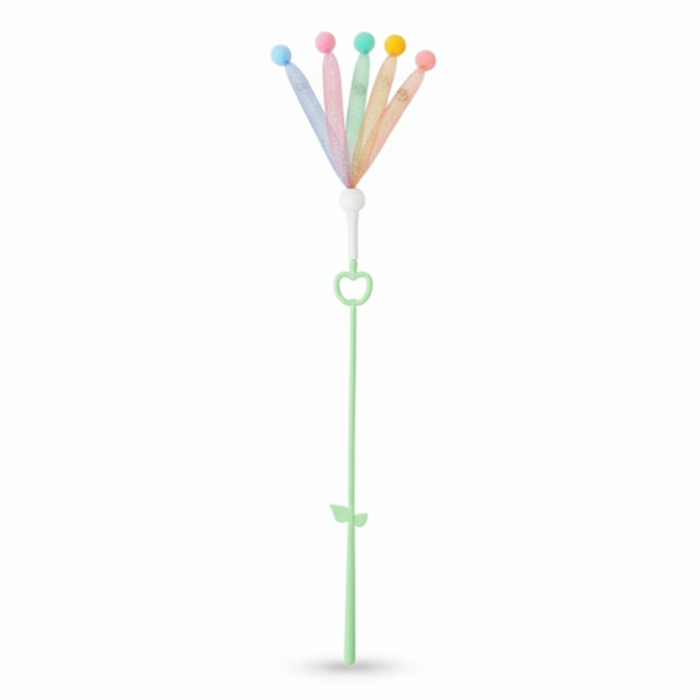 Colorful baby teething toy with multiple beads on a white background