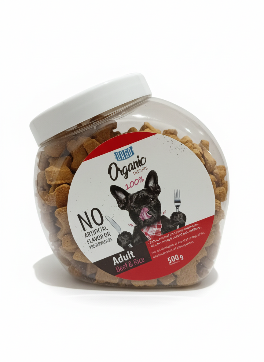 Orgo Organic Biscuits and Crunchy Treats for Dogs - Variety Pack 500g 4 Flavors.