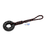 Dog Chew Toy - Rubber Tire & Rope - Tug of War Game.