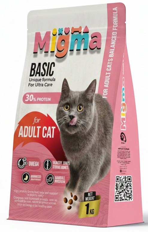 Migma cat food package on a white background