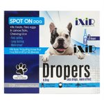Ixir Dropers packaging for dogs on a white background