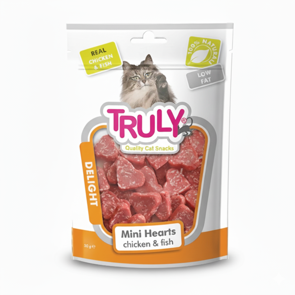 Truly Snack Cat Mini Hearts Chicken & Fish 50g